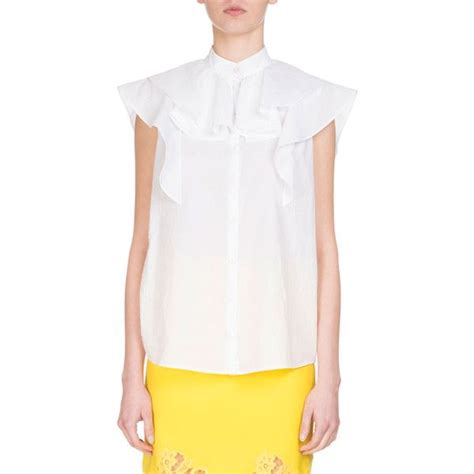 givenchy women ruffle tops|Givenchy sleeveless top.